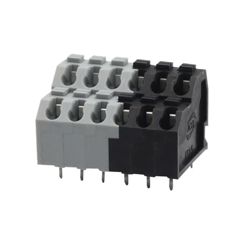 Image of 100-Pin DG250T-5.0mm KF250T Series Double Row Spring Terminal Blocks, 2P~12P Compact Grey PCB Connection Connector, Compatible With WAGO 250-7XX(2X5P(10PCS),Grey)