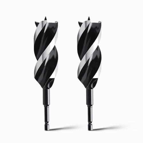 Image of hsawbit Wood Drill Bits, 2pcs x 32mm x 155mm Auger Drill Bit Extra Long Drill Bits Wood Plastic, Drywall Woodworking Hole Drill Bit