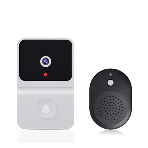 Image of KONGMM Video Doorbell, Wireless Doorbell WiFi Outdoor HD Camera Security Door Bell Night Vision Video Intercom(Bianco)