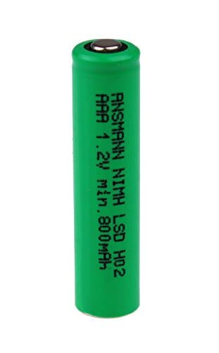 Image of ANSMANN 800 mAh 1.2 V AAA NiMH LSD Flat-Top Battery- Green