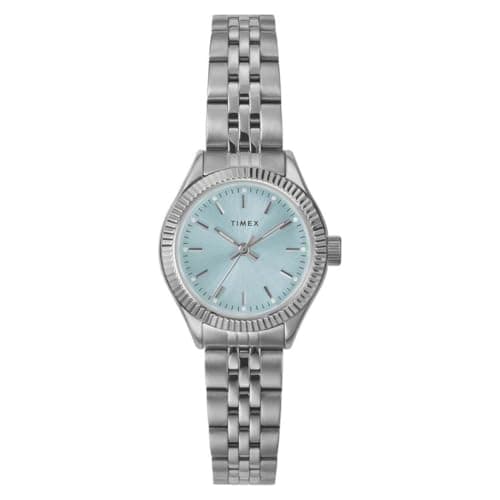 Image of Timex Women's Trend 25 mm Watch - Silver-Tone Stainless Steel Bracelet with Blue Dial and Silver-Tone Case TW2W90700