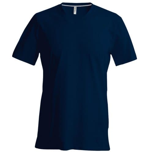 Image of Kariban Mens Short Sleeve V Neck Slim Fit T-Shirt (XL) (Navy)