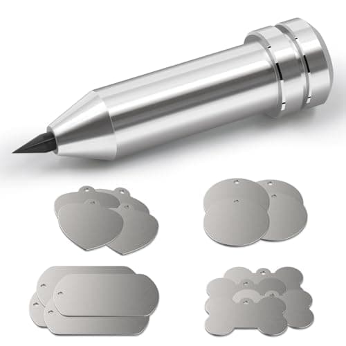 Image of Cricut Explore, Maker, Air, Air 2, Explore One: Engraving & Etching Tips/Tools with 16 Modern Classic Silver Blank Tags & Labels