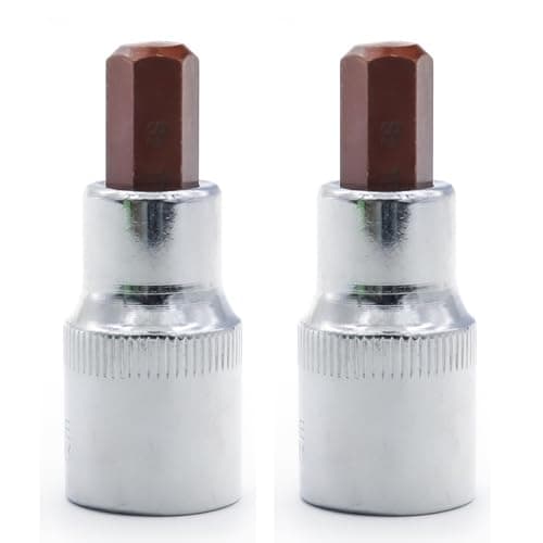 Image of 2PCS Juttzzei Hex Bit Socket, 1/2" Drive x H10 (10mm) Allen Key Socket, Premium S2 Alloy Steel 10mm Hex Bit with 1.89" Length for Torque Wrench, Ratchet Wrench, Impact Power Drills