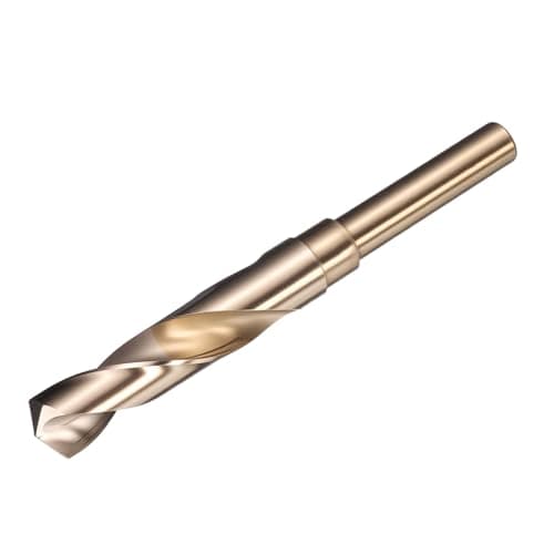 Image of sourcing map 17.5mm Drill Bit 1/2" Reduced Shank 3-Flat M2 High-Speed Steel Twist Gold Finish 135° Bits for Hard Metal Stainless Steel,1pcs