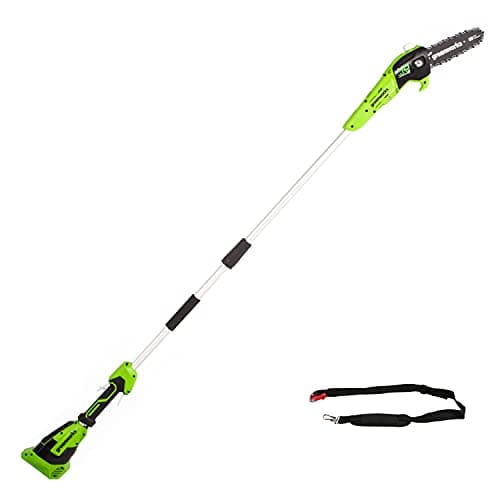 Image of Greenworks G40PSF Cordless Pole Saw, 20cm Bar Length, 8m/s Chain Speed, 3.64kg, Auto-Oiler, 80ml Oil Tank, 2.58m Pole Reach WITHOUT 40V Battery & Charger, 3 Year Guarantee