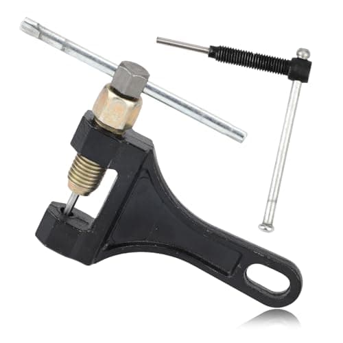 Image of Motorcycle Chain Breaker with a Rack, Bicycle Chainbreaker Removal Delinker Rivet Tool Link Splitter Tool Chain Cutter Remover Compatible with Pit Bike ATV Kart Small Motorbike 420 428 520 525 528 530