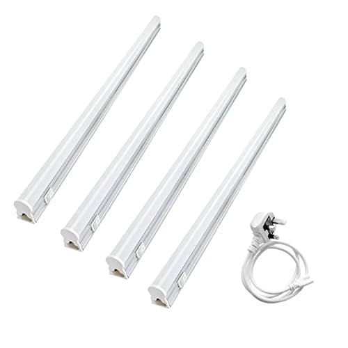 Image of T&K TO-KING 4 Pcs 300mm Connectible Mains with Independent Switch T5 LED Under Cabinet Hard Strip Lighting Bars Hardwired LED Cupboard Light Fixtures 4000K