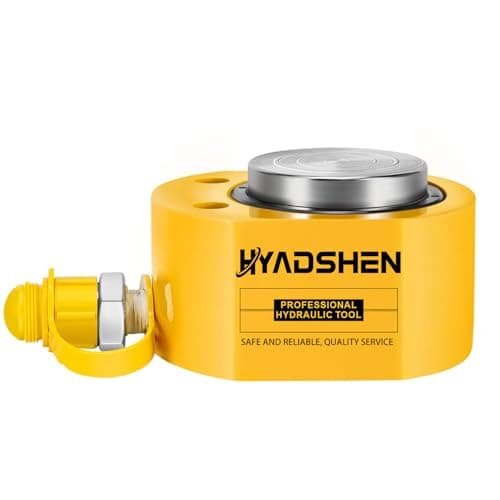 Image of DALUSHAN 10T 0.39"/10mm Stroke Thin Type Hydraulic Ram Cylinder,Low Profile Hydraulic Ram Jack Mini Hydraulic Porta Power Cylinder Ram Portable for Shipbuilding, Bridge, Construction