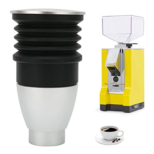 Image of 60g Coffee Grinder Single Dose Hopper, Espresso Bean Grinder, Aluminium Alloy Coffee Grinder Blowing Bean Bin Accessories with Silicon Bellow, for Eureka Mignon(Silver)