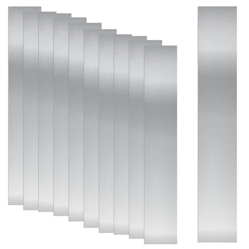 Image of Swpeet 10Pcs 304 Stainless Steel Shim Stock Kit, 1"(Width)× 6"(Length)× 0.003"(Thickness) Metal Shim Stock Strips Thin Metal Shims Sheet for Gap Filler Strip Craft Making