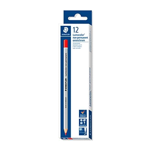 Image of STAEDTLER 108-2 Lumocolor Omnichrom Non-Permanent Pencil - Red (Box of 12)
