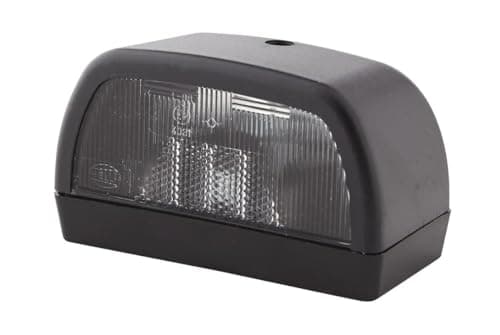 Image of HELLA 2KA 998 523-001 Licence Plate Light - Halogen - 12V - Bolted/mounting - Lens Colour: Crystal clear - left/right - Quantity: 1