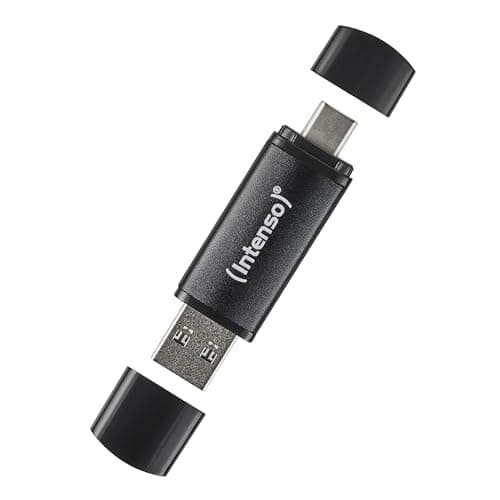 Image of Intenso Flex Line USB Flash Drive, 128 GB - Dual USB Stick 3.2 Gen 1x1 with USB-C & USB-A for OTG Enabled Smartphone, Tablet, Laptop & PC, 70 MB/s, Black