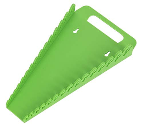 Image of Sealey Hi-Vis 15 Spanner Rack Durable Material Wall Mountable / Carry Handle ** WR08HV - GREEN **