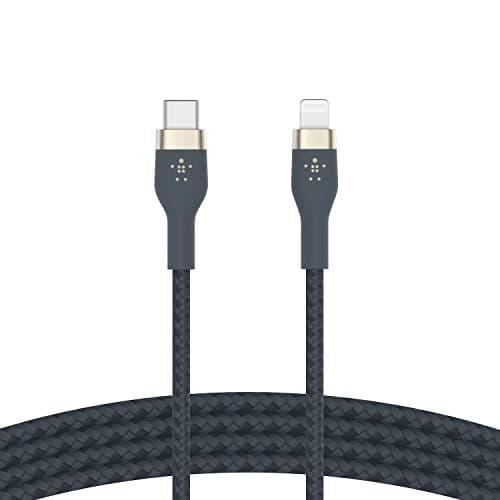 Image of Belkin BoostCharge Pro Flex Braided USB Type C to Lightning Cable (1M/3.3FT), MFi Certified 20W Fast Charging PD Power Delivery for iPhone 14/14 Plus, 13, 12, Pro, Max, Mini, SE, iPad and More - Blue