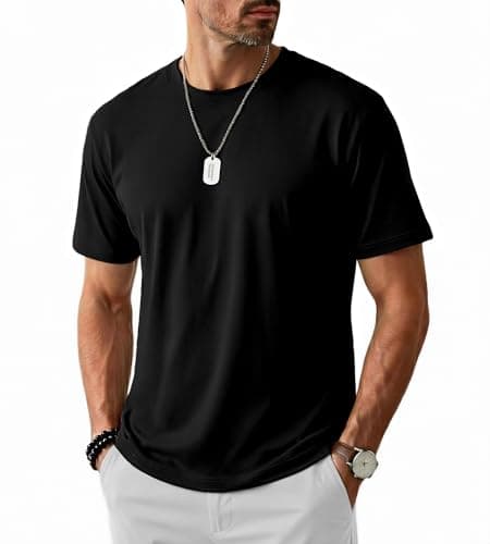 Image of Cavva Black T Shirts Men UPF 80+ UV Protection Tshirt Moisture Wicking Short Sleeve T-Shirt Summer Lightweight Work Tshirts 2XL