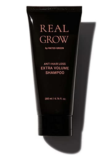 Image of Rated Green Real Grow Anti Hair Loss Extra Volume Shampoo for Thinning Hair - Cold Brew Organic Rosemary/Rosemary, Eucalyptus, Cedarwood Scent - 200ml - Men and Women