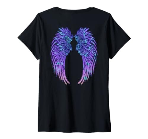Image of Women's Angel Wings Eagle Wings Broken Wings Wild Wings On The Wings V-Neck T-Shirt