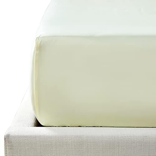 Image of NTBAY 500 Thread Count 100% Egyptian Cotton Double Fitted Sheet, Super Soft Cozy and Breathable Deep 12" / 31cm Fitted Bed Sheet, Ivory