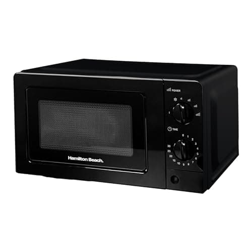 Image of Hamilton Beach Microwave, 20L, 700W, Standard, Manual Controls, 6 Power Levels, Speedy Defrost, 30-Min Timer, Compact Design for Small Kitchens, Black - HB70T20B
