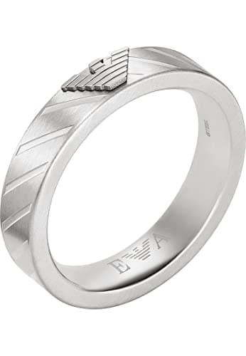 Image of Emporio Armani Ring for Men Essential, Length: 26mm, Width: 26mm Silver Stainless Steel Ring, EGS2924040