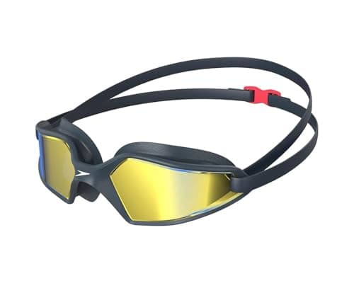 Image of Speedo Unisex-Adult Hydropulse Swimming Goggle | Comfortable Fit | Adjustable Design Goggles, Navy/Oxid Grey/Blue, One Size