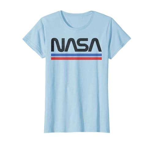 Image of NASA Red Blue Stripe Minimal Logo Vintage Graphic T-Shirt T-Shirt