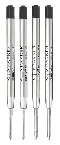 Image of Parker Original Ballpoint Pen Refills | Medium Point 0.7mm | Black QUINKflow Ink | Pack of 4