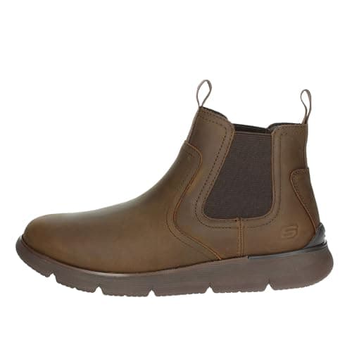 Image of Skechers Men's Augustino Paulo Boots, Chocolate Leather, 10 UK