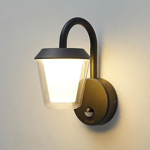 Image of CELAVY PIR Outdoor Wall Lights - Outside Light Mains Powered IP65 with Motion Sensor, Modern Porch Light Front Door Lamp, External LED Lighting Exterior Sconce Wall Mounted for House, Anthracite