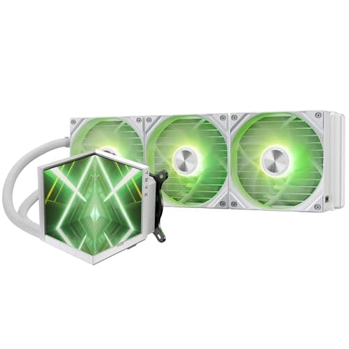 Image of TRYX STAGE ARGB All In One Liquid CPU Cooler with Dual 4.0” IPS Displays, Independent Display Processor, ROTA SL ARGB Fans, Premium Aluminium Body, 360mm - White