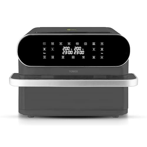 Image of Tower T17202 Elite Flexi-Drawer Air Fryer with Divider, Vortx Cooking Technology, Digital Control Panel, 8 Cooking Presets, 1700W, Graphite