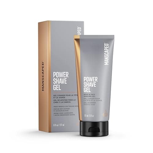 Image of MANSCAPED® Power Shave Gel, Men's Soothing Head & Face Shaving Gel, with Witch Hazel & Gentle Liquid Exfoliants to Help Defend Against Irritation, Ingrown Hairs & Razor Bumps, 6 fl oz