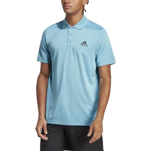 Image of adidas Men's Designed 2 Move 3-Stripes Polo Shirt, Preloved Blue/Black, XL