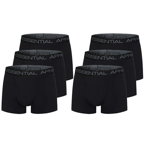 Image of The Essentials Wardrobe Mens TEW 6 Pack Mens Boxer - Small - Black
