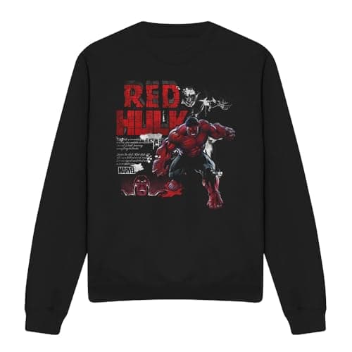 Image of Cotton Soul Marvel Captain America Brave New World Red Hulk Rage Unisex Sweatshirt, Black, Large