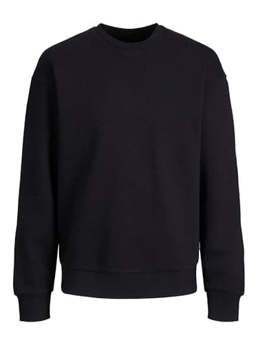 Image of JACK & JONES Mens Jjebradley Crew Noos Pls Sweatshirt, Black, 5XL Plus UK