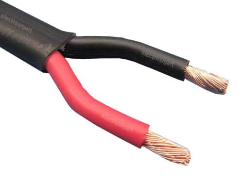 Image of electrosmart 2 Core Twin Red/Black Copper Heavy Duty Automotive Auto Boat Marine Cable Wire 2 x 3mm Thin Wall Flat Stranded 12V 24V 33 Amp (5m)