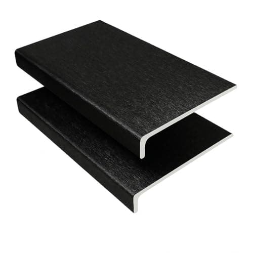 Image of Windows4you Black Ash uPVC Capping Board 200mmx2mx9mm–Modern Timber-Style Fascia Soffit Trim–1,2 or 4 Pack–Weatherproof Cladding Solution (2 Pack)