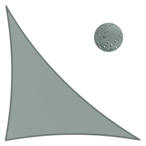 Image of IOAOI Sun Shade Sail Waterproof, 3m x 4m x 5m Grey Garden Shade Sail Right Angle Garden Canopy, 3 Ropes, UV Block, Patio Sunshade Sunscreen Awnings Hot Tub Shelter for Outdoor