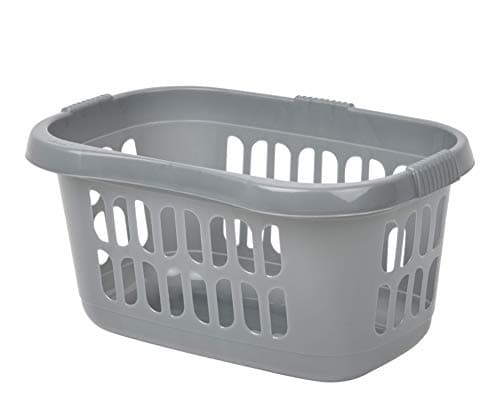 Image of High Grade Plastic Hipster Laundry Baskets Washing Clothes Linen Storage Bin Tidy (Silver)