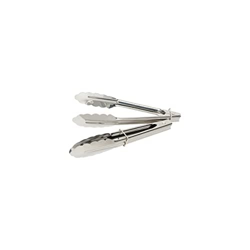 Image of Wiltshire Mini Kitchen Tongs 20cm, Set of 2, Cooking & Serving Tongs, Salad & BBQ Tongs, Heat Resistant Utensil, Stainless Steel Scalloped Function Head, Locking Mechanism, 11x20x3.5cm, Silver