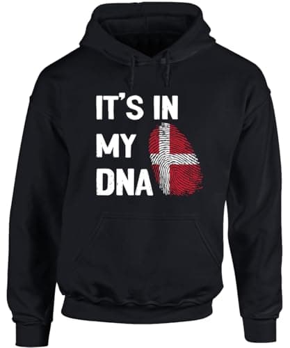Image of Hippowarehouse it's in my DNA Denmark unisex Hoodie hooded top 3XL adult Black