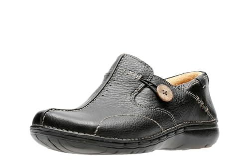 Image of Clarks Womens Un Loop Shoes, Black, 6.5 UK