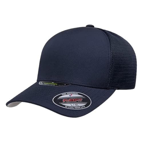 Image of Flexfit Unisex's Melange Unipanel Trucker Cap Baseball, True Navy, L-XL