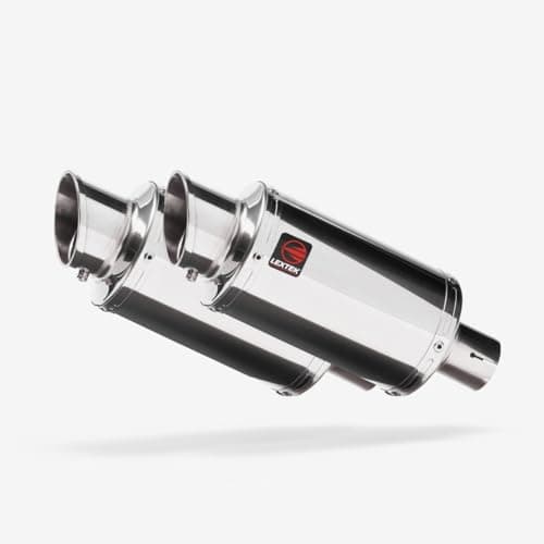 Image of 2 x Lextek YP4 Stainless Steel Exhaust Silencers 51mm Slip-on