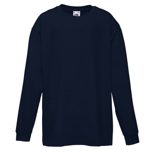 Image of Fruit of the Loom Childrens/Kids Long Sleeve T-Shirt (14-15) (Deep Navy)