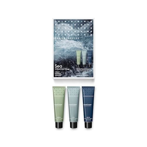 Image of Skandinavisk Sea Giftset of 3 Mini Handcreams. Fjord, ØY 'Island' and HAV 'Sea'. Vegan Formula, 30 ml x 3