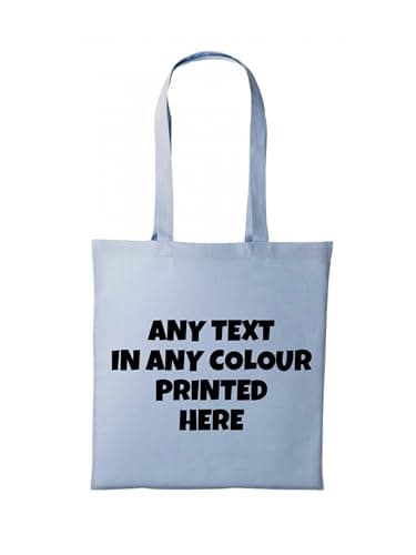 Image of Custom Printed Tote Bags - Any Text - Various Colour Options - Perfect for Events (Sky Blue)